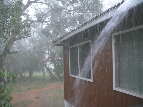 House in the rain