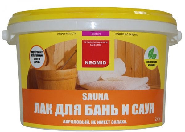 Varnish for saunas and baths