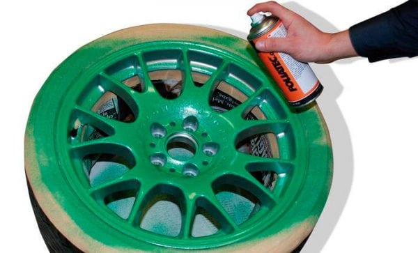 Spray painting tires