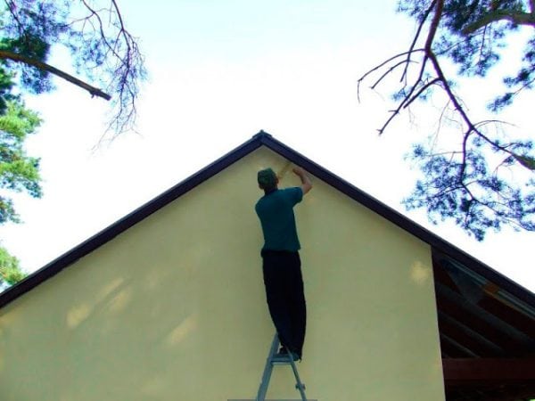 Paint the pediment with a roller