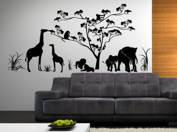 Stencil for living room wall decor