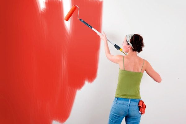 Streaks of paint on the wall