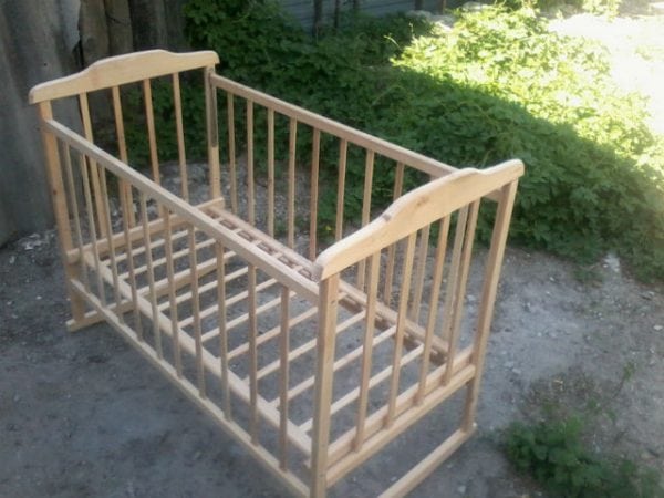 Children's wooden crib