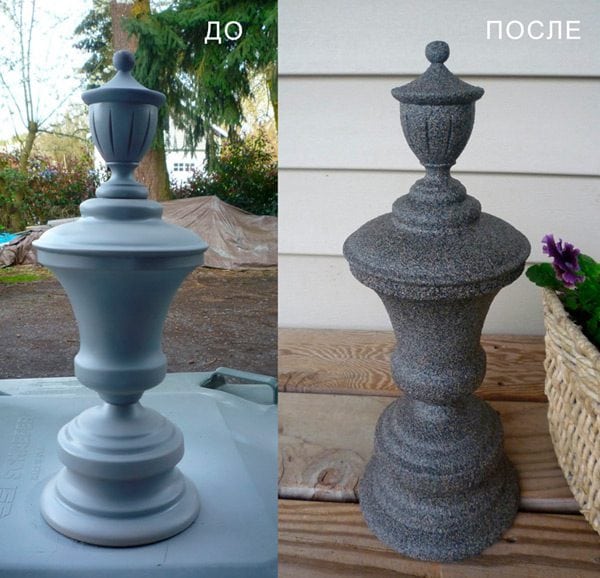 Vase before and after painting