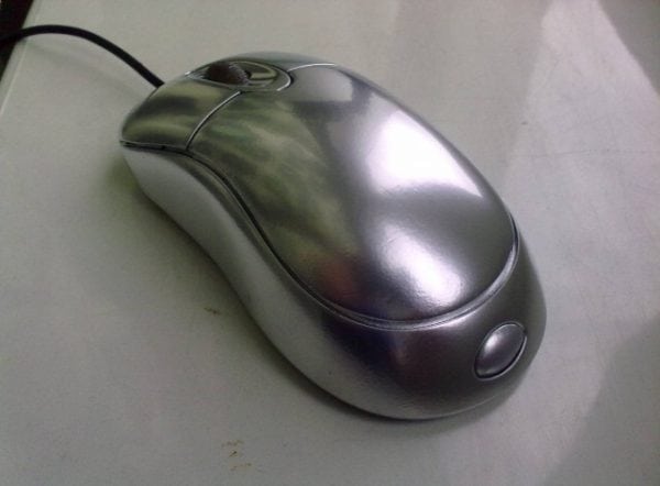 Chrome computer mouse