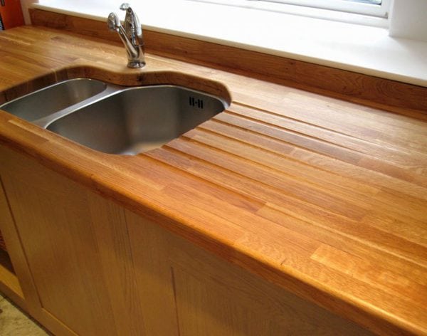 Varnished kitchen worktop