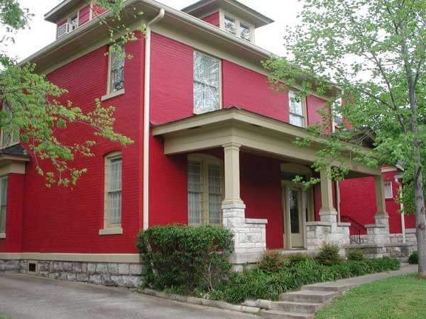 Painted building facade