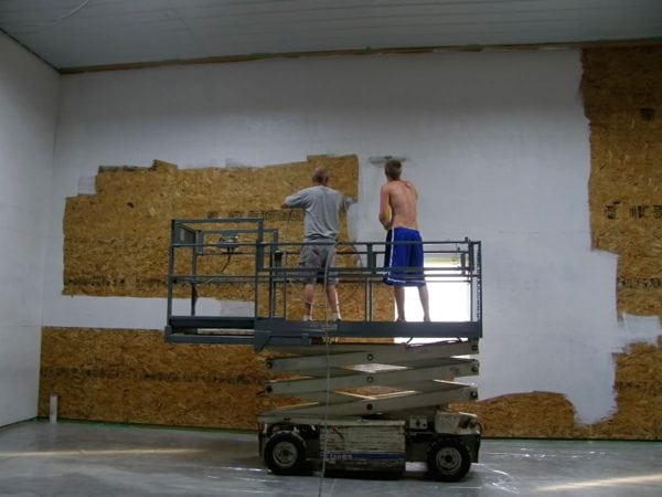 Painting OSB boards inside the building