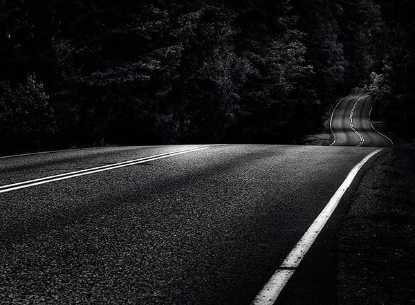 Road marking at night