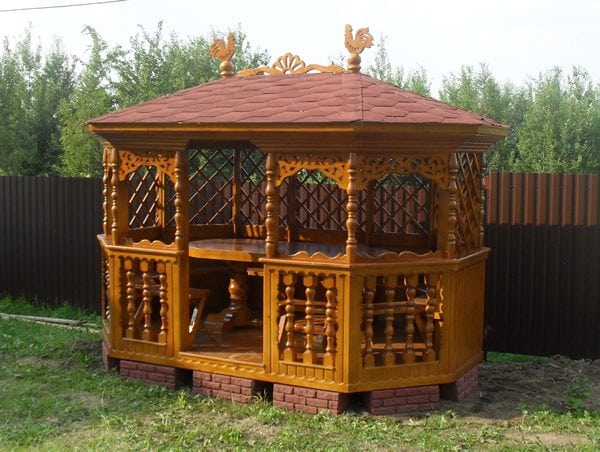 Painted wooden gazebo