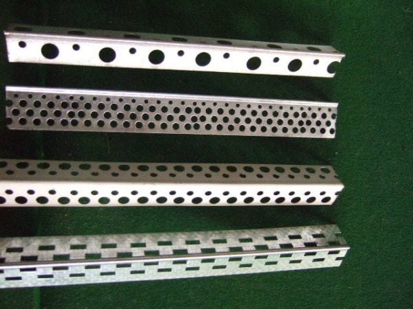 Perforated elements for reinforcing corners