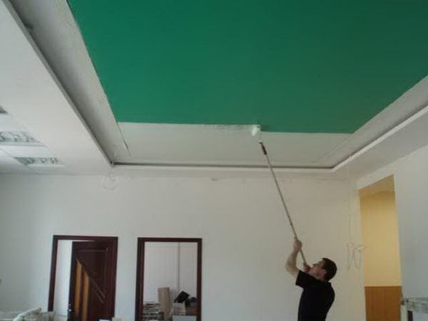 Paint the stretch ceiling