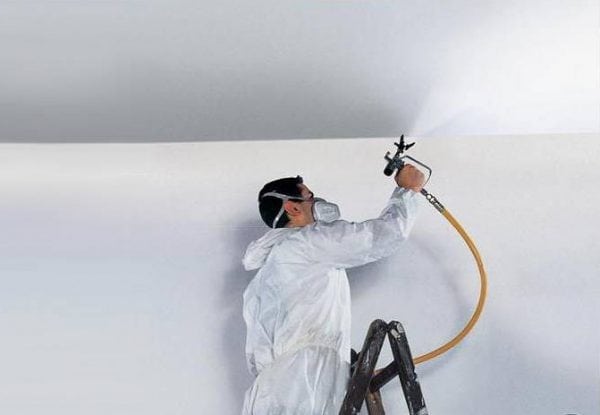 Stretch ceiling is best painted with a spray gun