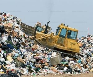 paint container at the landfill