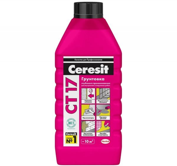 Primer Ceresit in liter packaging