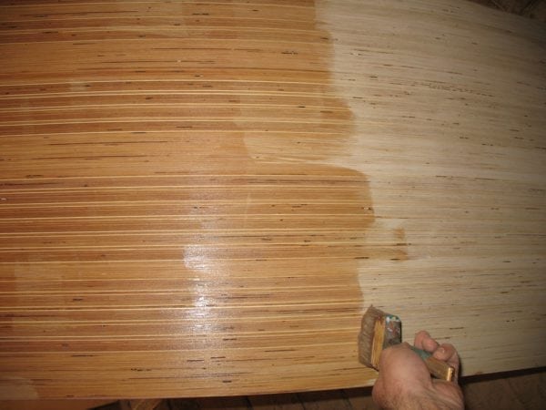 Plywood painting with varnish PF-170