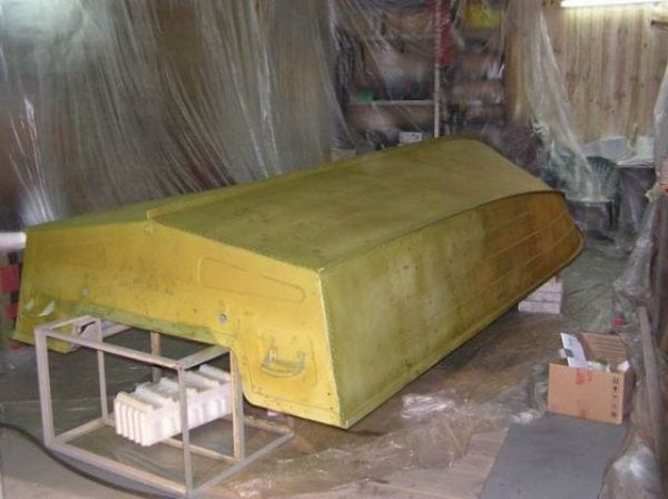 The hull of the boat covered with soil VL-02