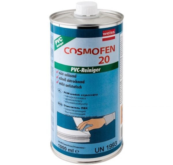 Non-solvent cleaner for PVC surfaces