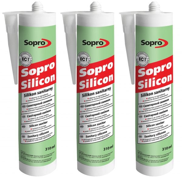 Sanitary silicone glue with antiseptic