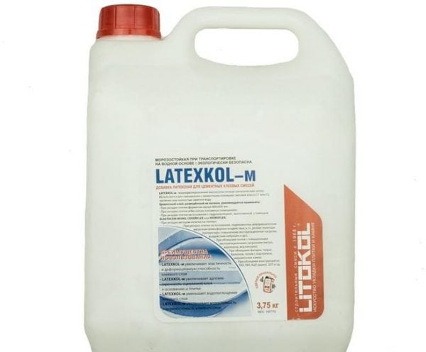 Latex additive for cement adhesives