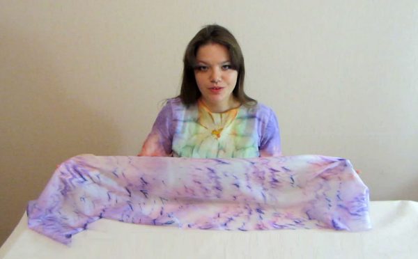 Shibori painted scarf