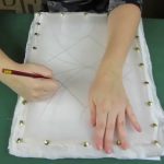 Transferring a sketch to a silk fabric