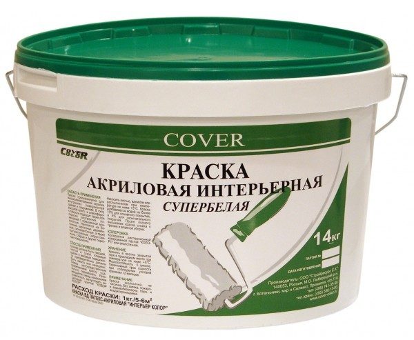 Acrylic interior paint superwhite