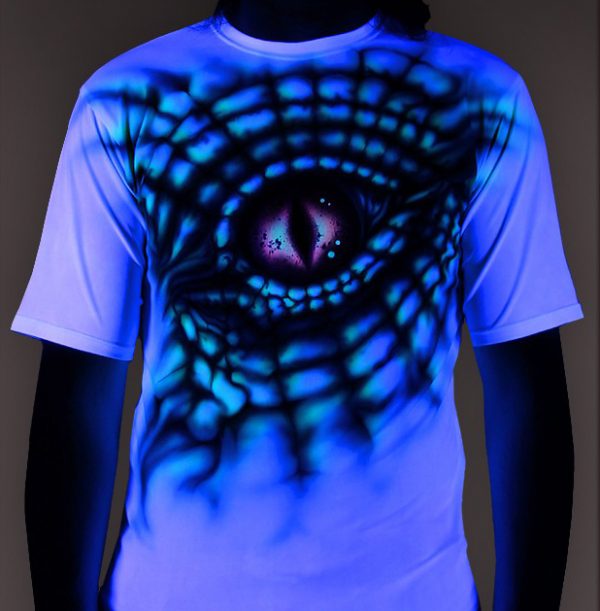 T-shirt with a pattern made of luminous paint