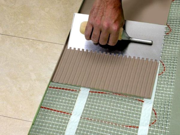 Flexible adhesive suitable for laying tiles on deformable substrates