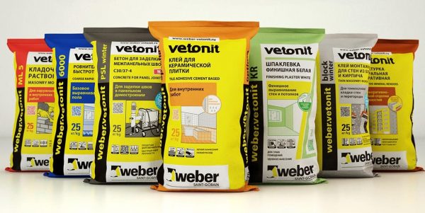 The range of dry mixes Vetonit