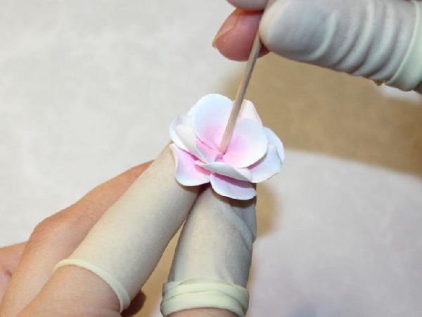 Polymer clay sakura flower