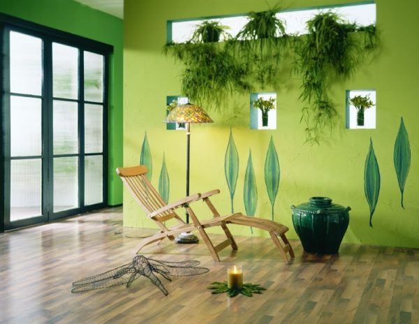 Shades of green are a good fit for eco-style.