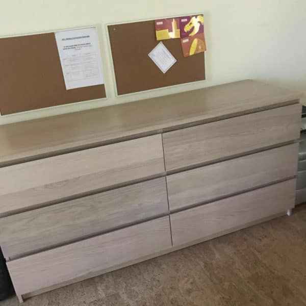 Bleached oak chest of drawers