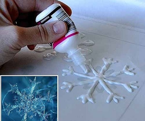 Glue snowflakes