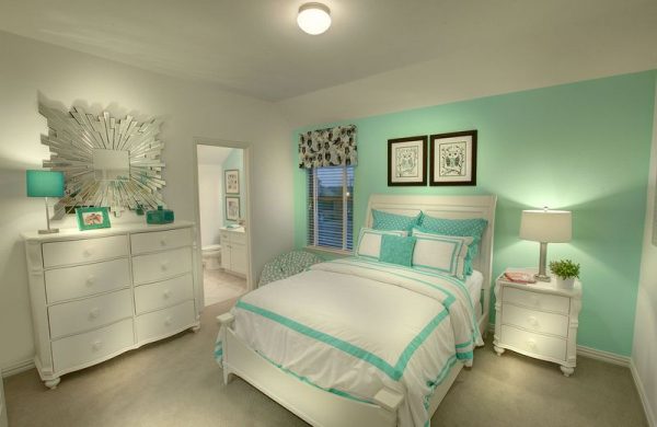 Mint color bedroom