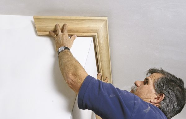 Wooden skirting board for ceiling