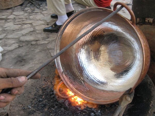 Tin coating of a copper product