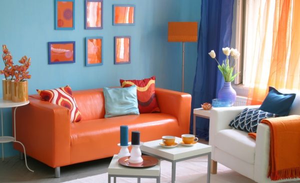 Blue and orange in the interior