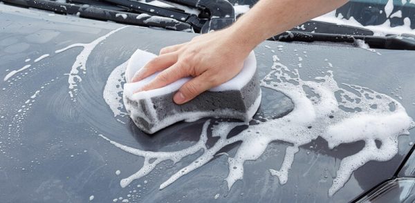 To clean the car, use special sponges and shampoos