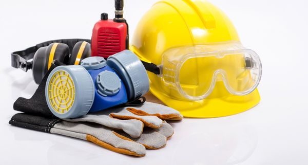 Gloves, goggles, respirator