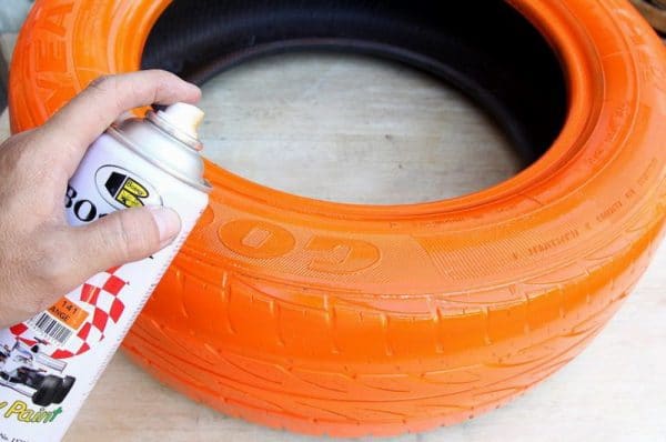 Spray tire painting