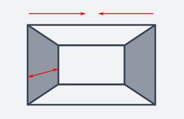 Painting the walls on the sides with a contrasting shade