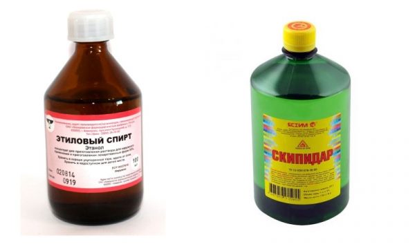 Ethyl alcohol and turpentine