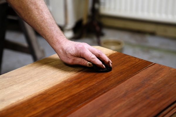 Wood worktop treatment with stain