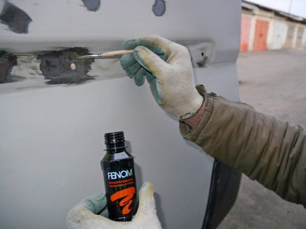 Rust damage converter body treatment