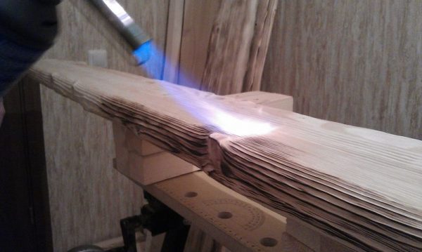 Burning boards with a burner