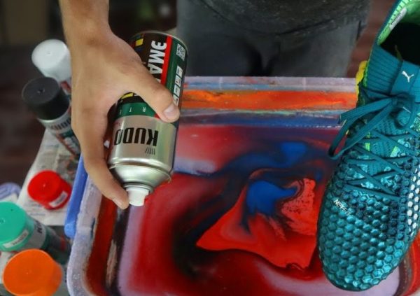 Spray paint on shoes