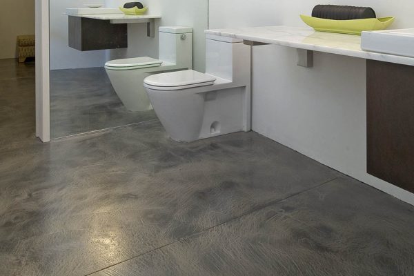 Concrete bathroom floor