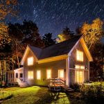 Beautiful country house at night