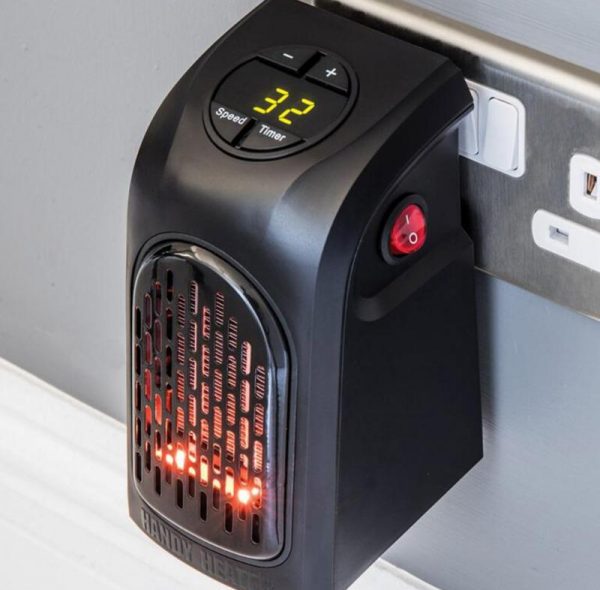 Electric wall-mounted mini heater with thermostat